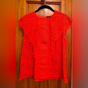 Tara Jarmon Lace Red Top
